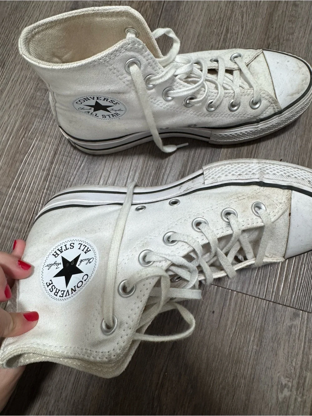 Converse High-Top Canvas Sneakers in Off-White